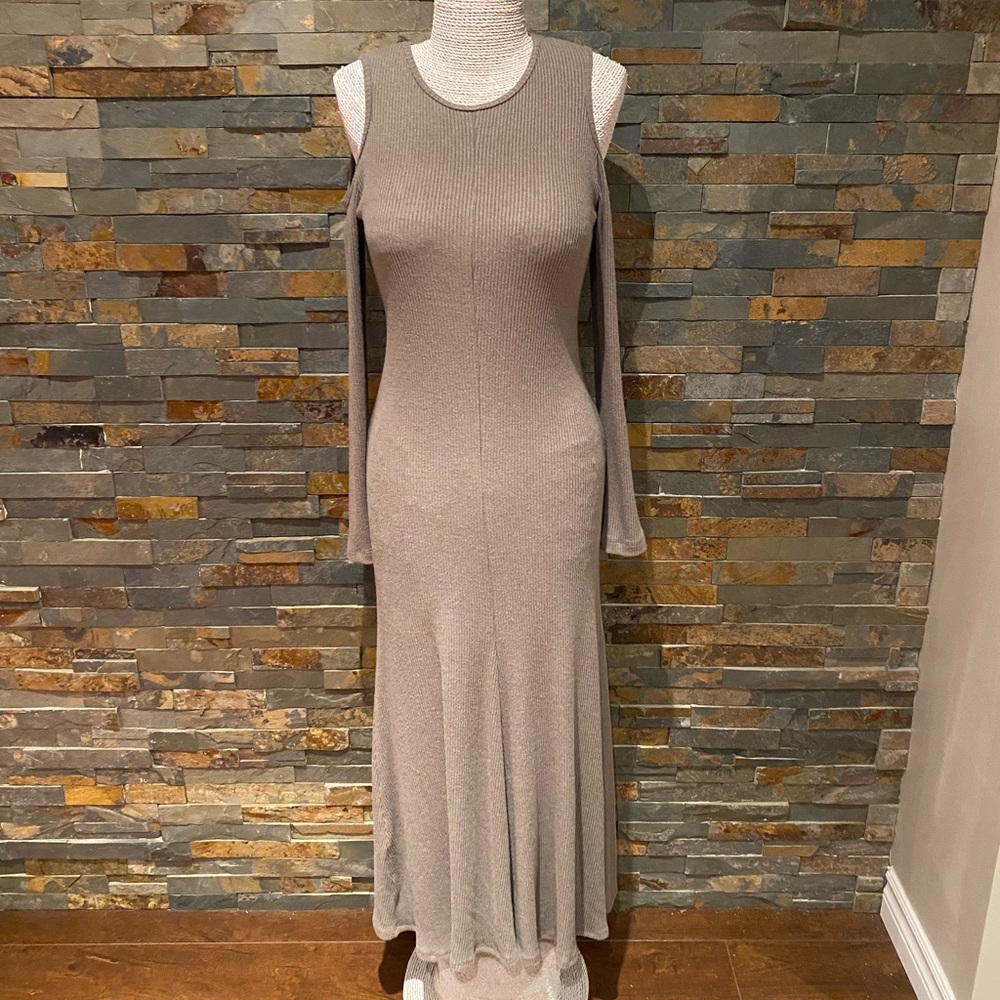 LNA Ribbed Cold Shoulder Ami Dress (2 sizes) NWT
